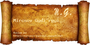 Mircsov Györgyi névjegykártya