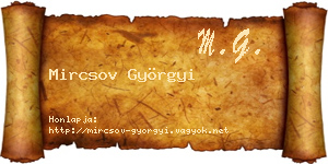 Mircsov Györgyi névjegykártya