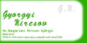 gyorgyi mircsov business card