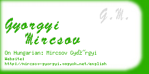 gyorgyi mircsov business card
